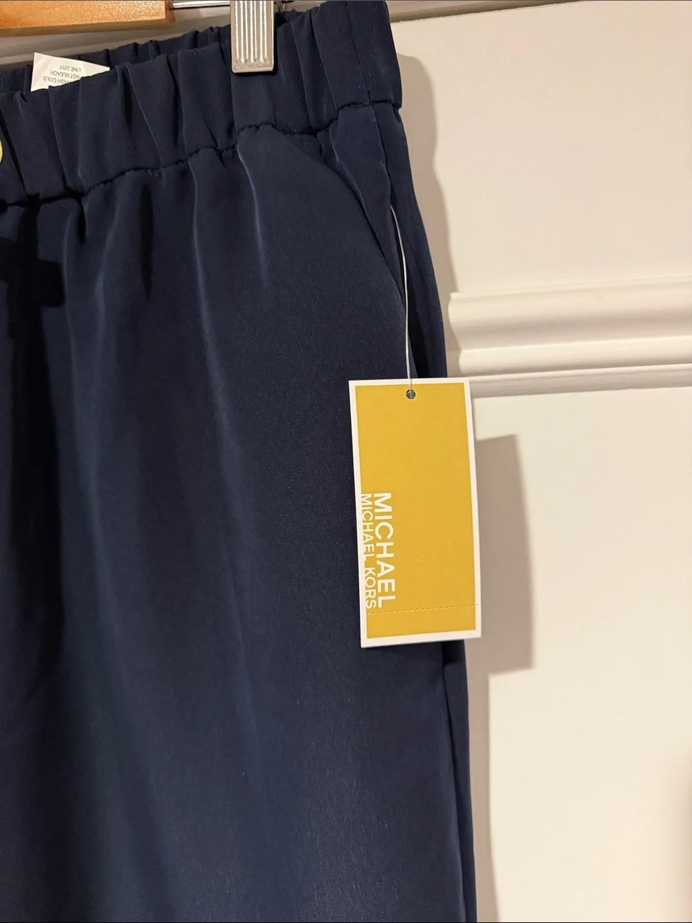 Michael Kors Midnight Blue Wide Leg Drawstring Pants